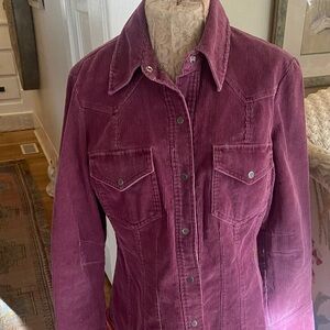 Caslon Women's Corduroy Button Down Shirt - Rich Purple